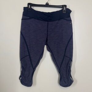 Lululemon Athletic pants Navy Blue Purple  Stripe Waist 16.5 EUC drawstring
